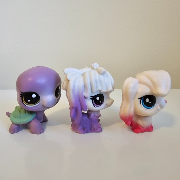 Hasbro Littlest Pet Shop Lot #2-53 Meg Turtell #4-172 Komondor Dog #1-117 Fancie - Picture 2 of 5